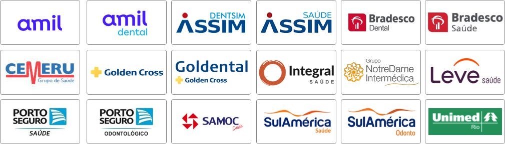 amil, assim, bradesco, cemeru, golden cross, integral, intermédica, leve, porto seguro, samoc, sul américa, unimed
